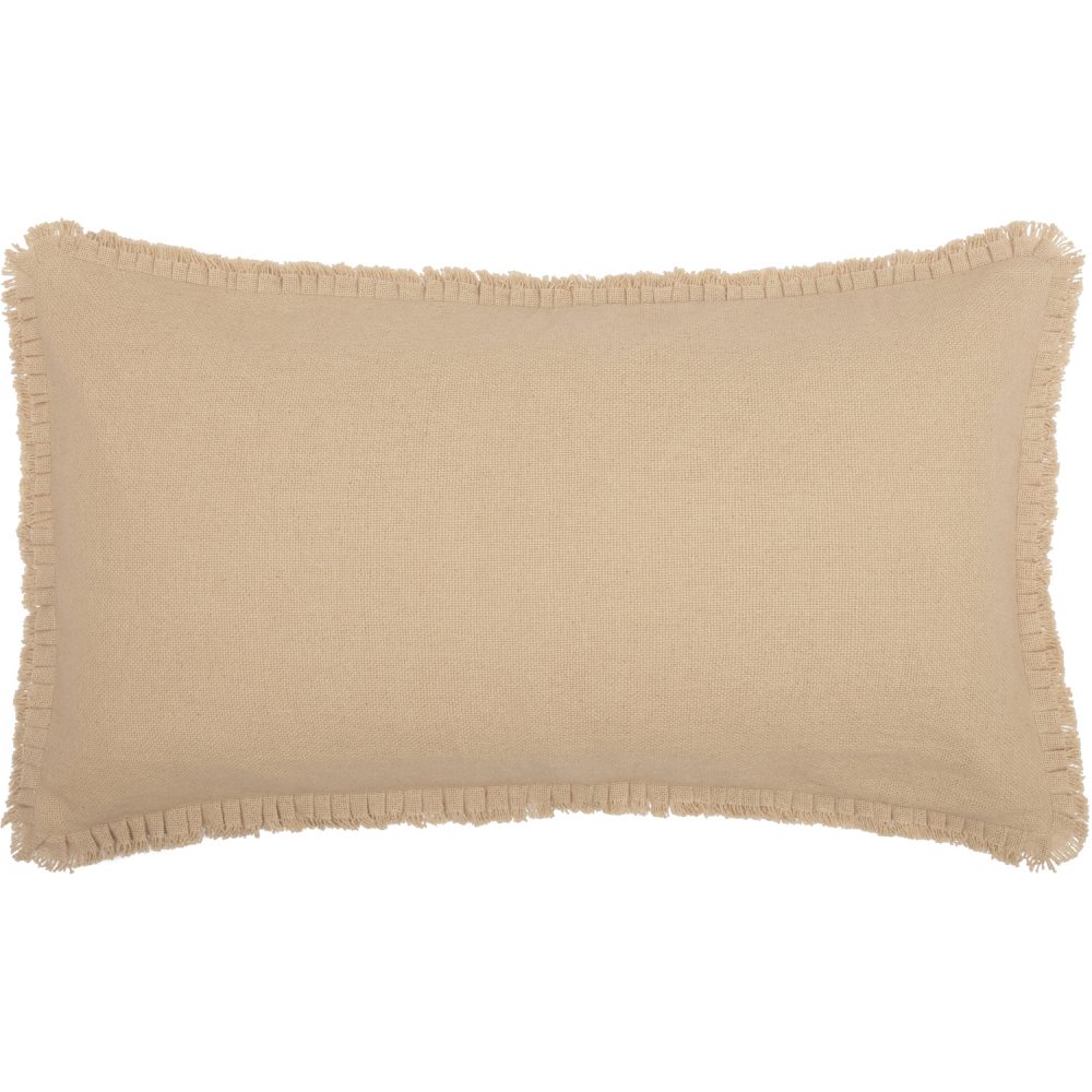 Burlap Vintage King Sham w/ Fringed Ruffle 21x37