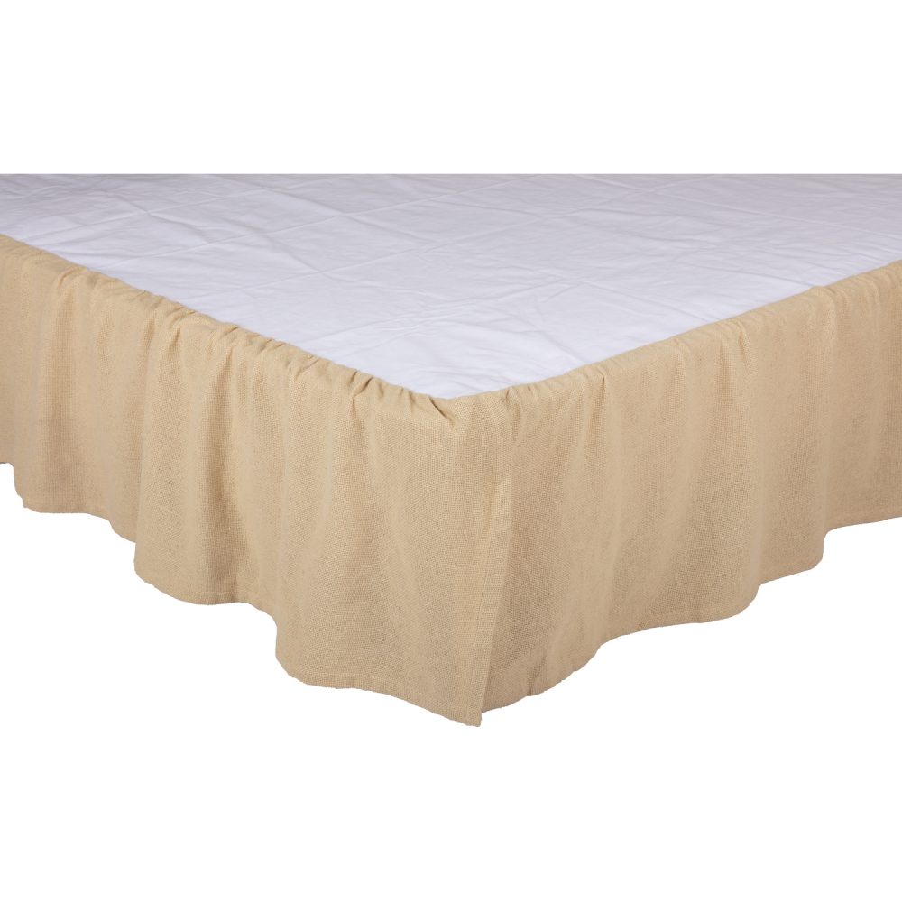 Burlap Vintage Ruffled Queen Bed Skirt 60x80x16