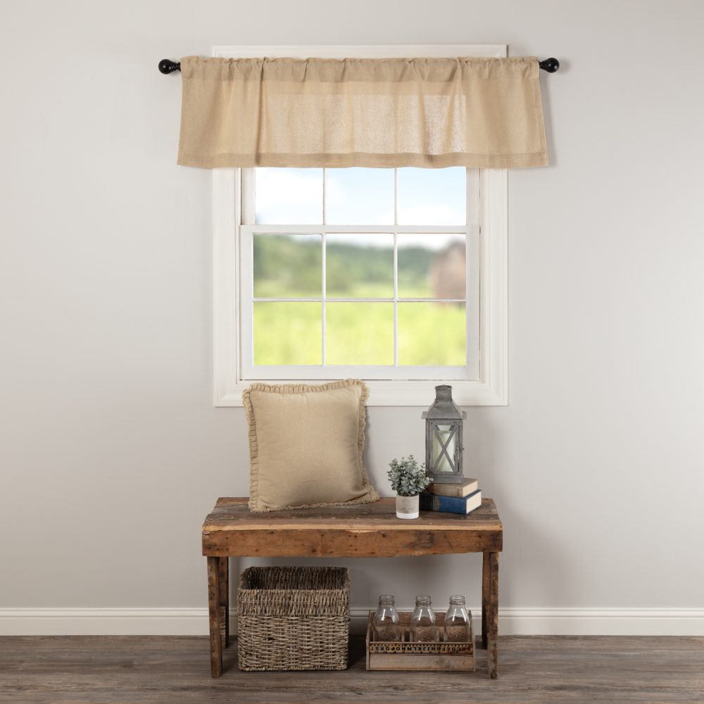 Burlap Vintage Valance 16x60