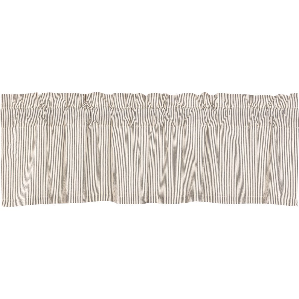 Hatteras Seersucker Blue Ticking Stripe Valance 16x60