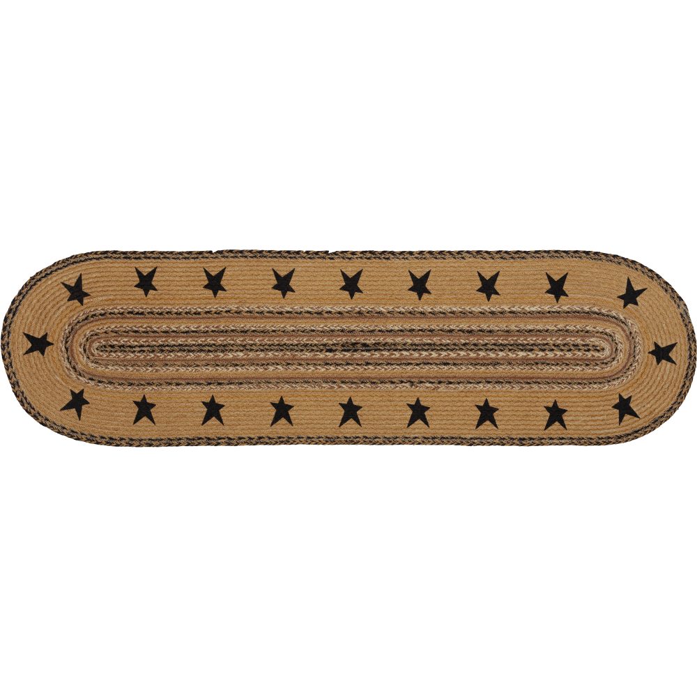 Kettle Grove Jute Runner Stencil Stars Border 13x48