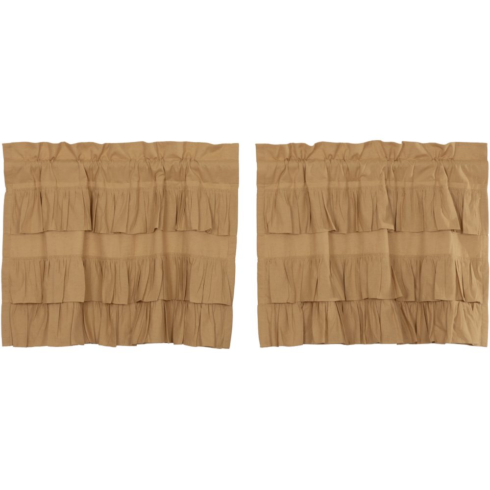 Simple Life Flax Khaki Ruffled Tier Set of 2 L24xW36