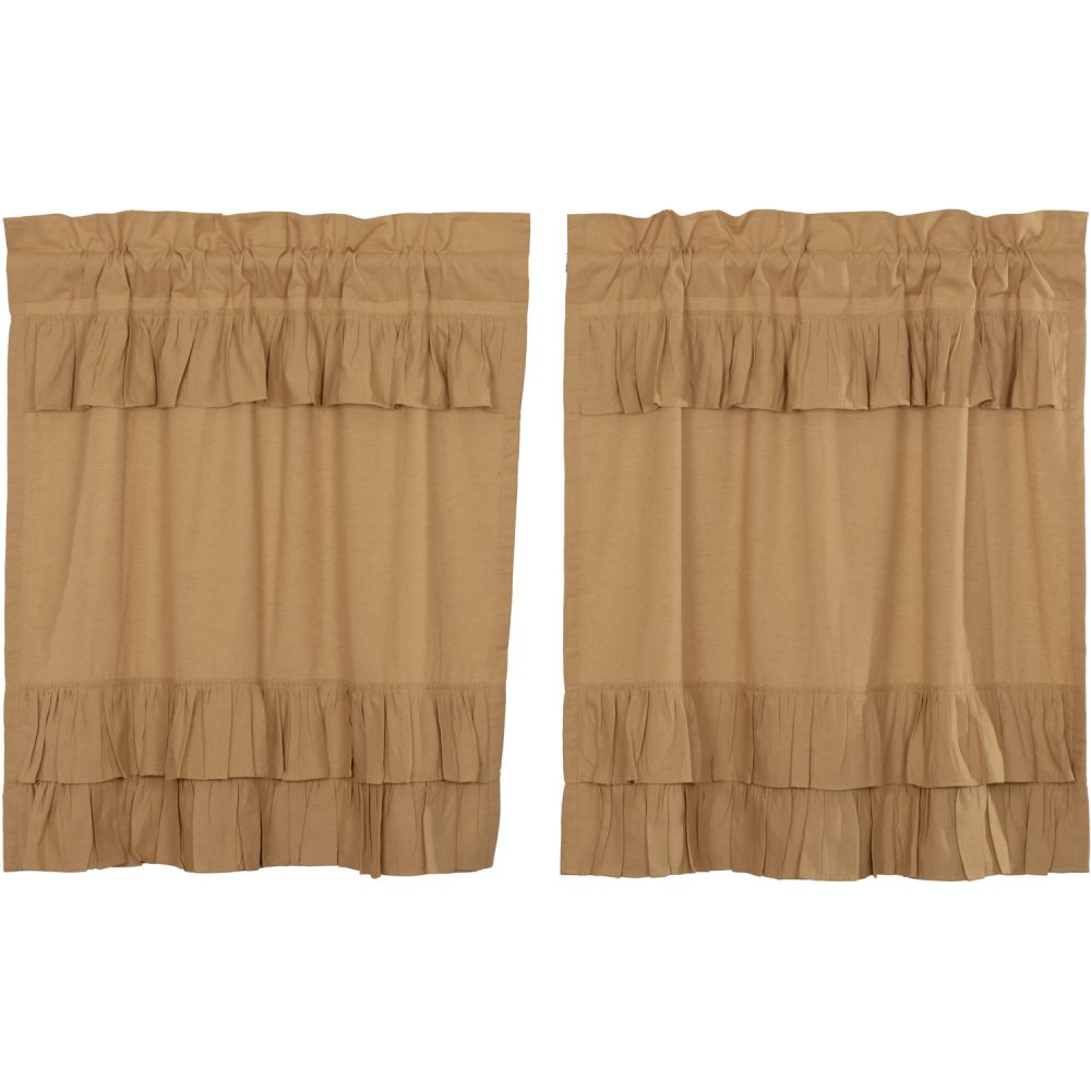 Simple Life Flax Khaki Ruffled Tier Set of 2 L36xW36