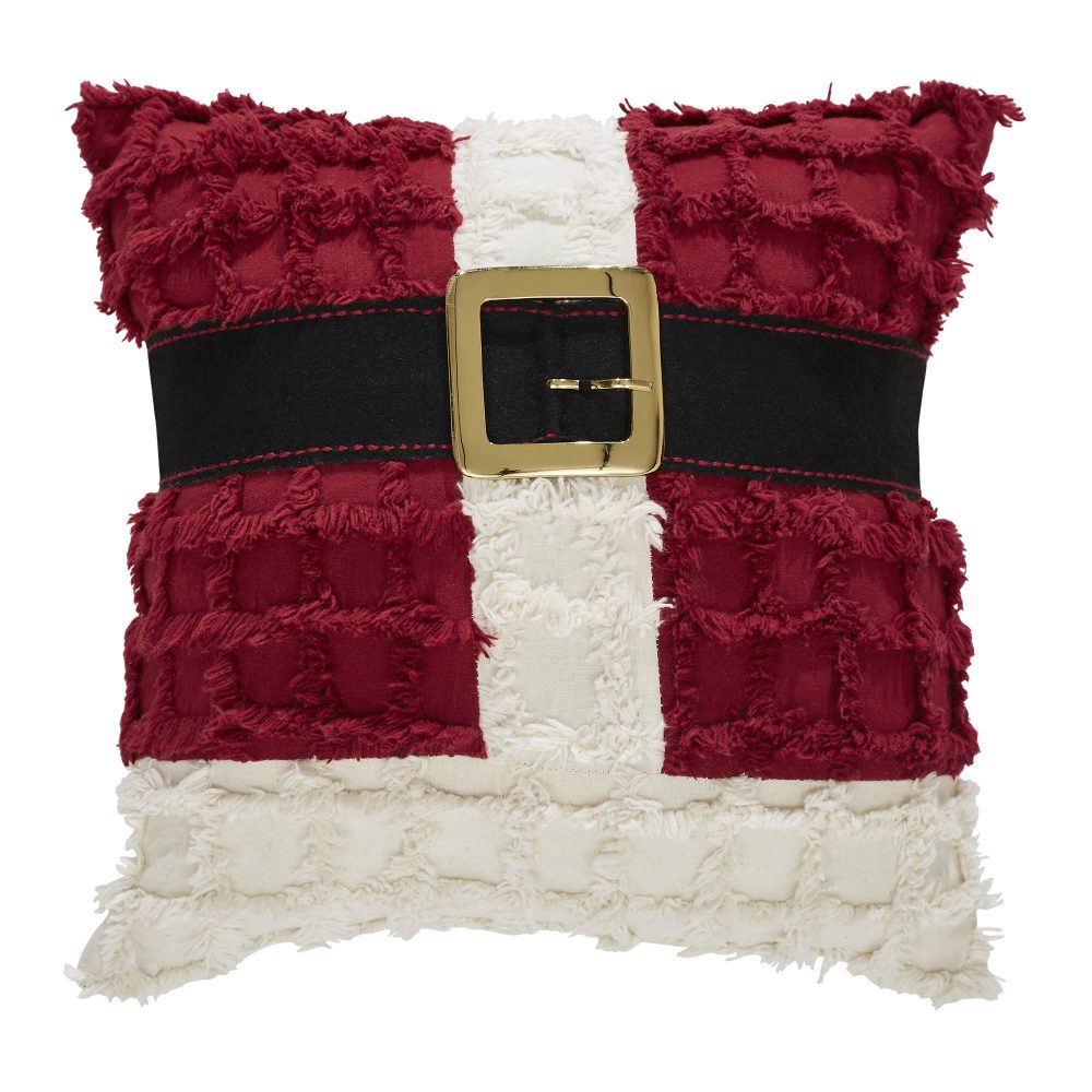 Kringle Chenille Santa Suit Pillow 12x12