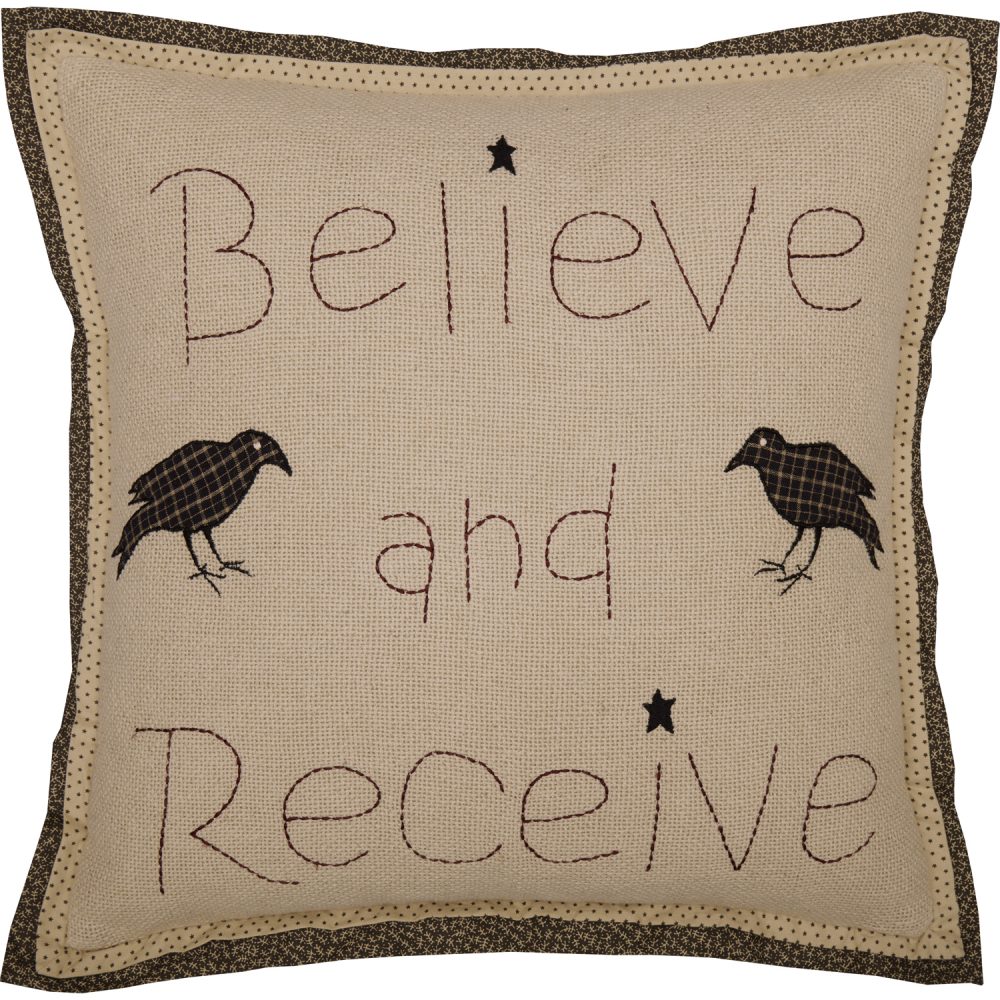 Kettle Grove Believe and Receive Pillow 18x18