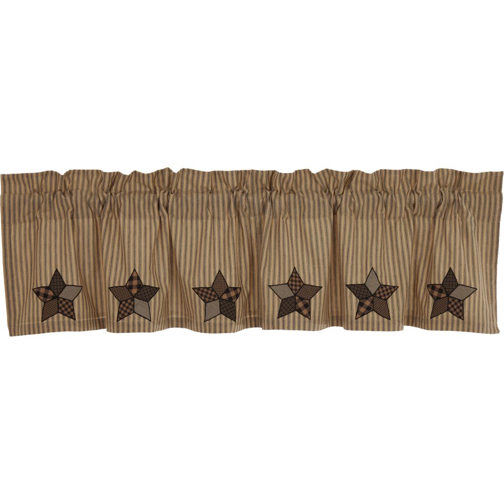 Farmhouse Star Applique Valance 16x72