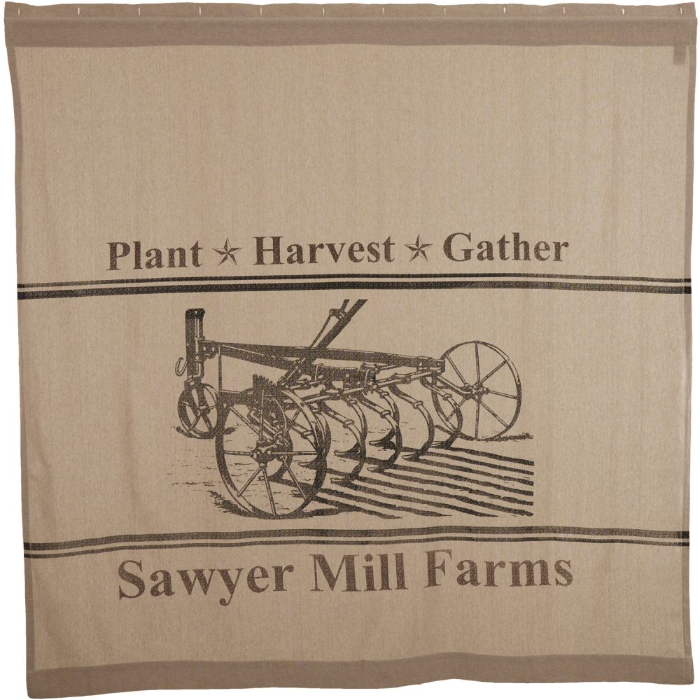 Sawyer Mill Charcoal Plow Shower Curtain 72x72