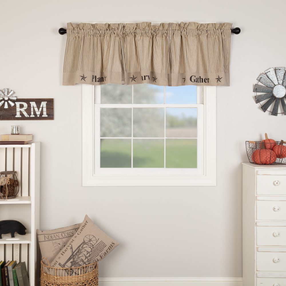 Sawyer Mill Charcoal Gather Valance 20x90