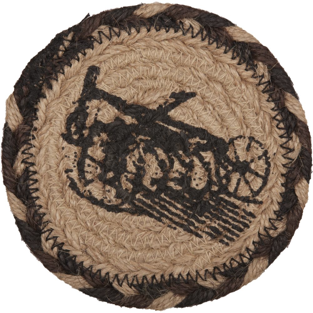 Sawyer Mill Charcoal Plow Jute Coaster Set of 6