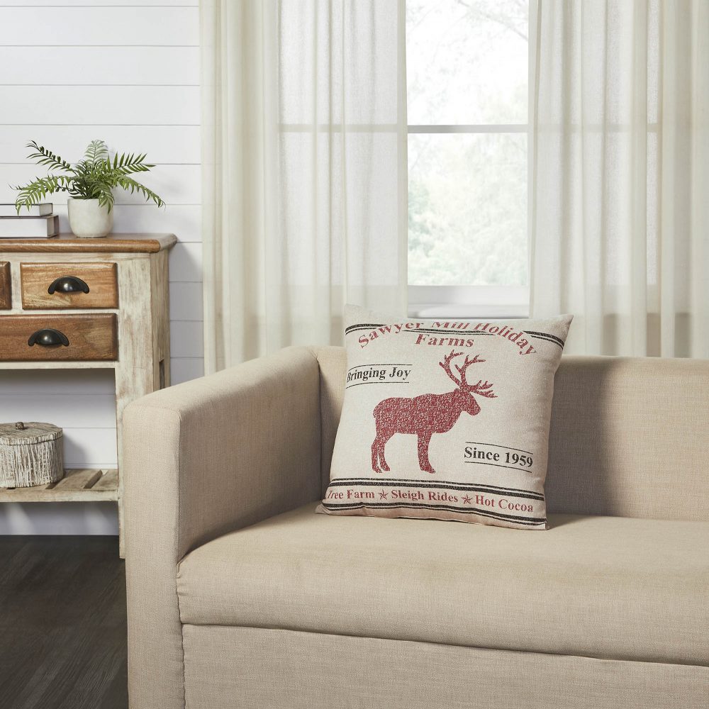 Sawyer Mill Reindeer Pillow 18x18