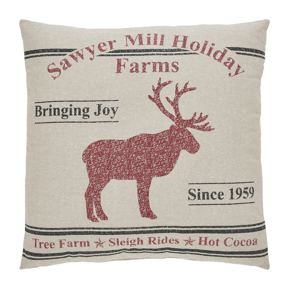 Sawyer Mill Reindeer Pillow 18x18