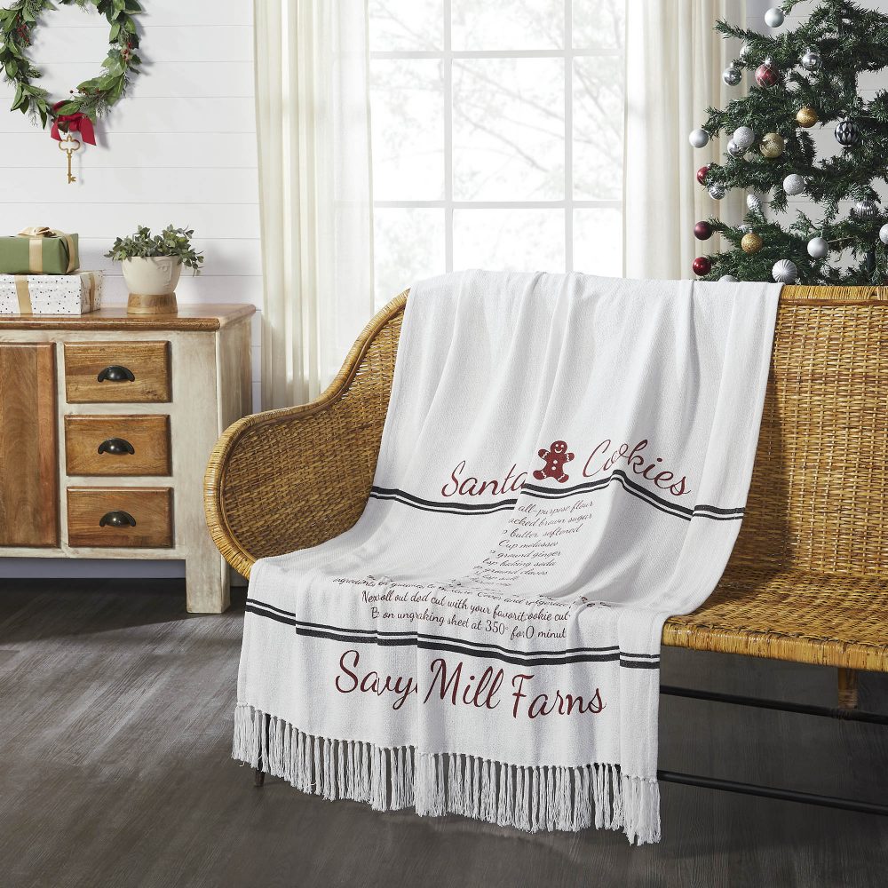 Sawyer Mill Santa Cookies Woven Throw 50x60