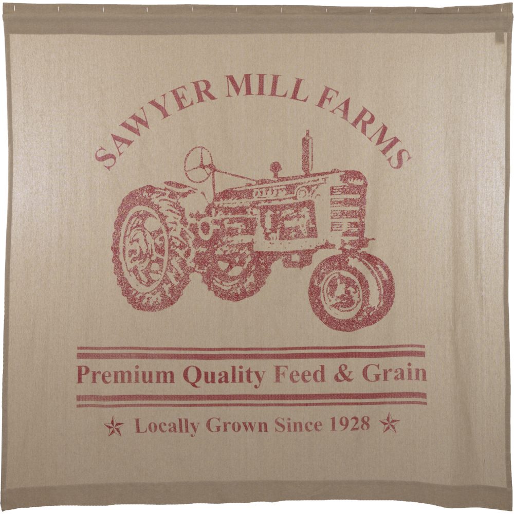 Sawyer Mill Red Tractor Shower Curtain 72x72