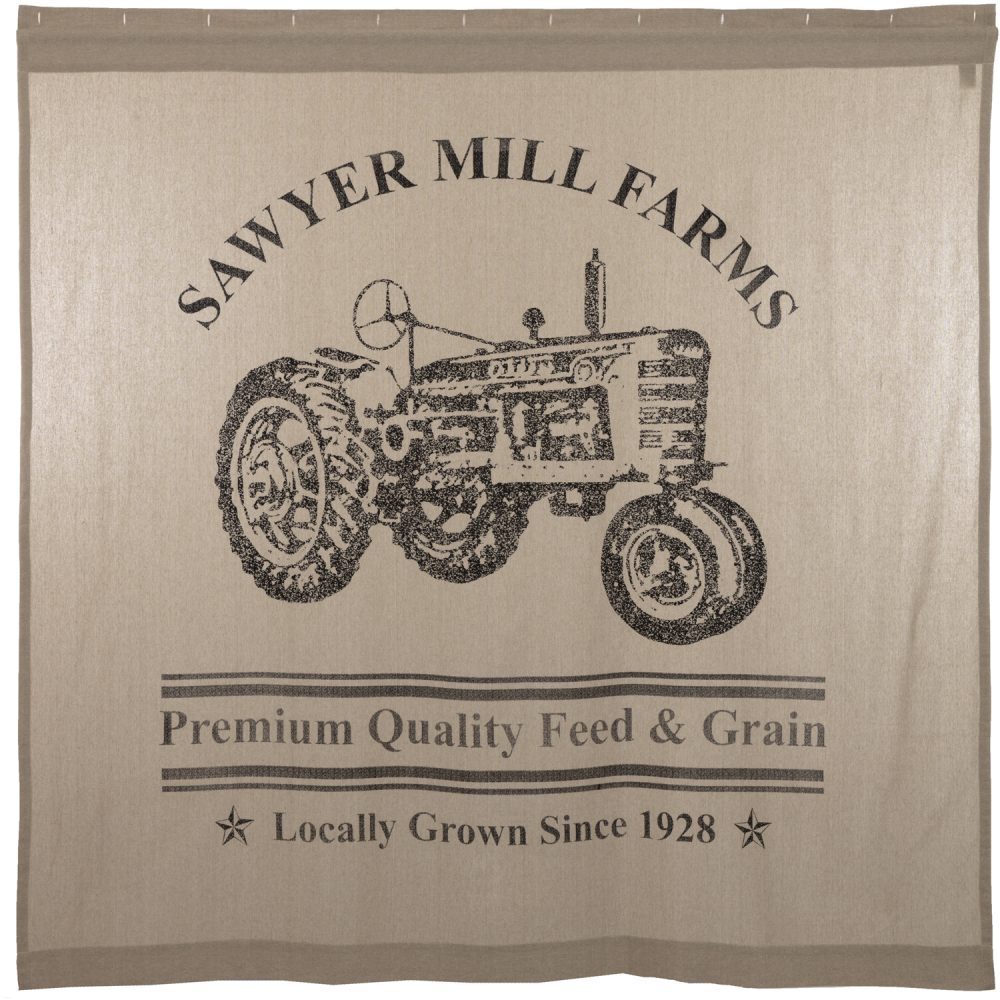 Sawyer Mill Charcoal Tractor Shower Curtain 72x72