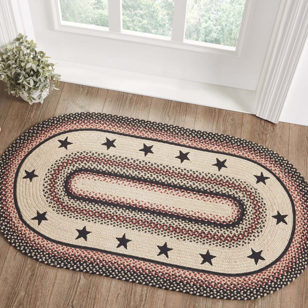 Colonial Star Jute Rug Oval w/ Pad 27x48