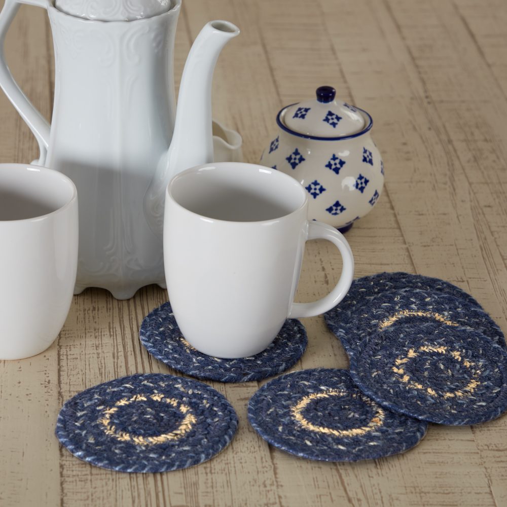 Great Falls Blue Jute Coaster Set of 6