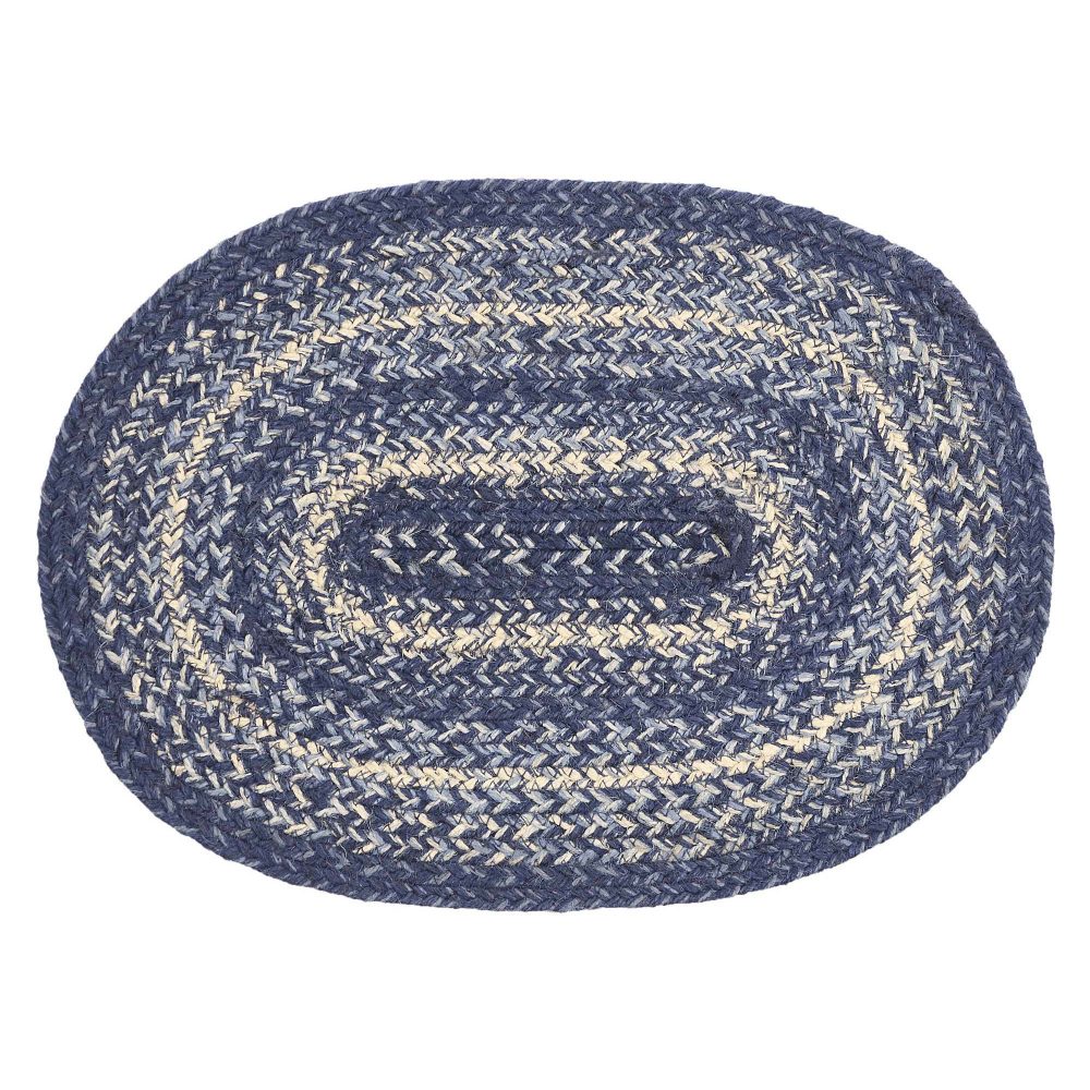 Great Falls Blue Jute Oval Placemat 10x15