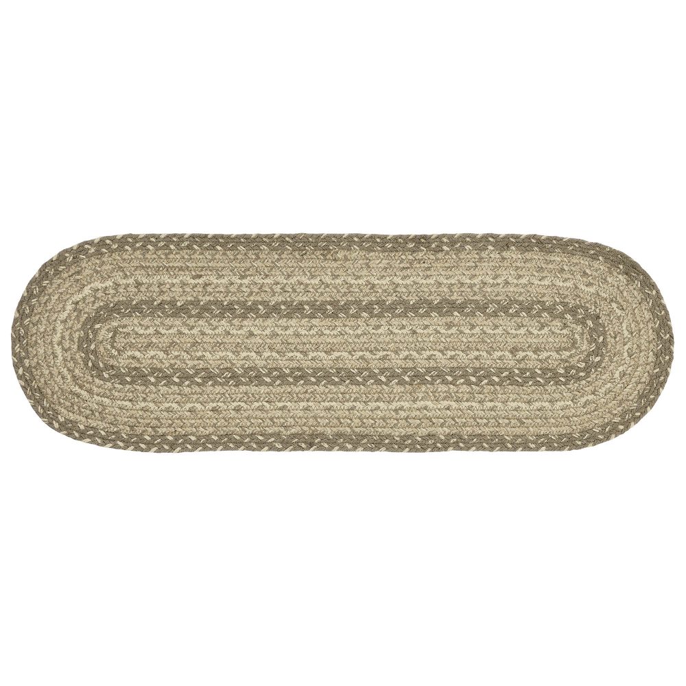 Cobblestone Jute Stair Tread Oval Latex 8.5x27