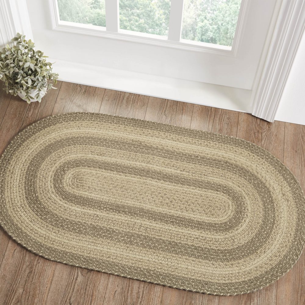 Cobblestone Jute Rug Oval w/ Pad 27x48