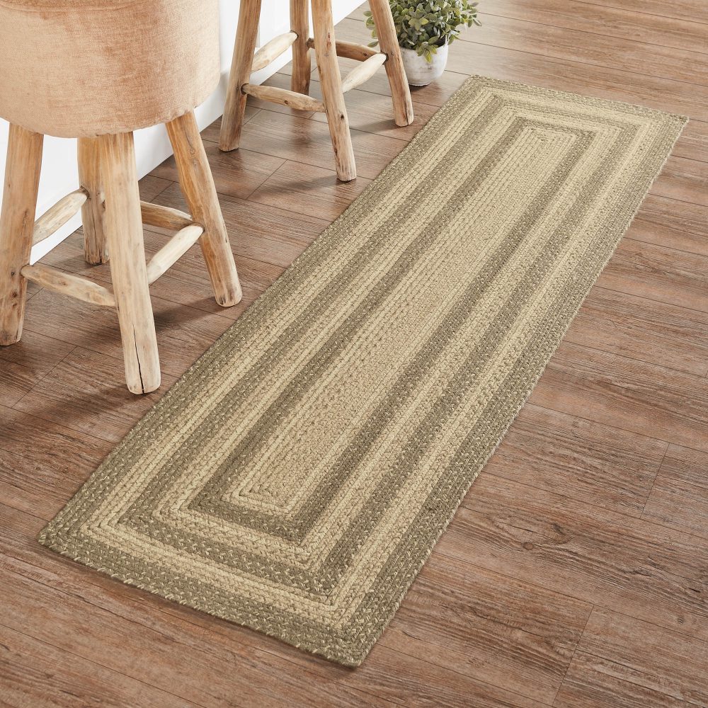 Cobblestone Jute Rug/Runner Rect w/ Pad 22x72