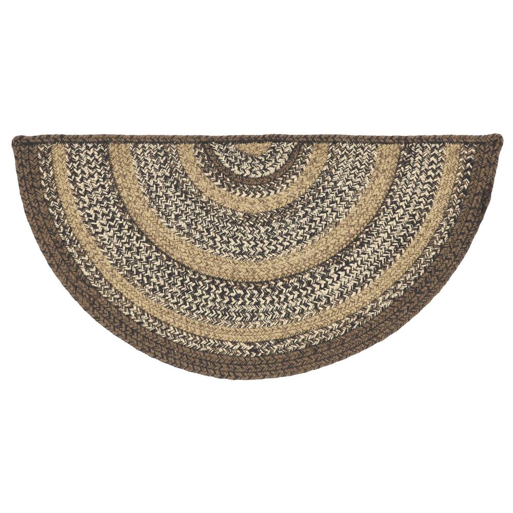 Espresso Jute Rug Half Circle 16.5x33