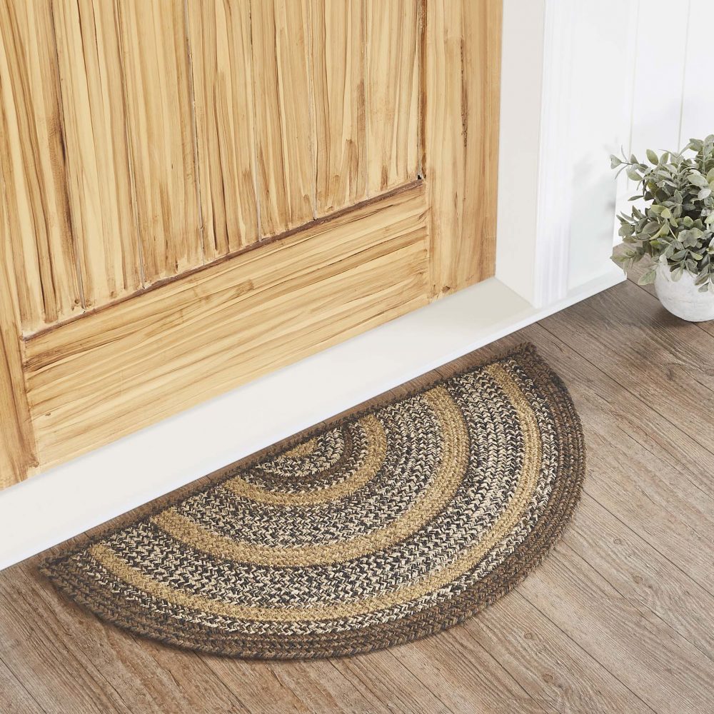 Espresso Jute Rug Half Circle 16.5x33