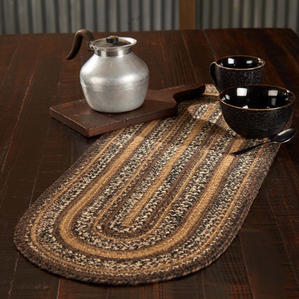 Espresso Jute Oval Runner 13x36