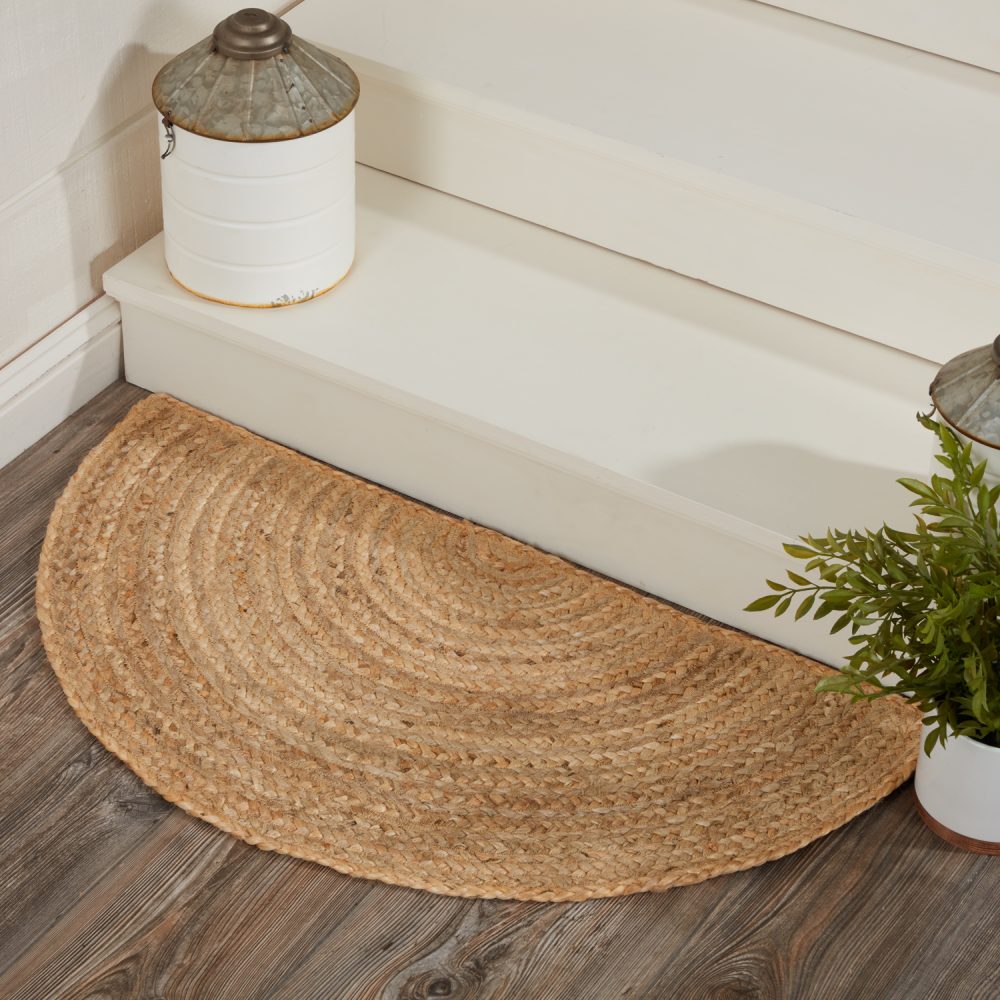 Natural Jute Rug Half Circle 16.5x33