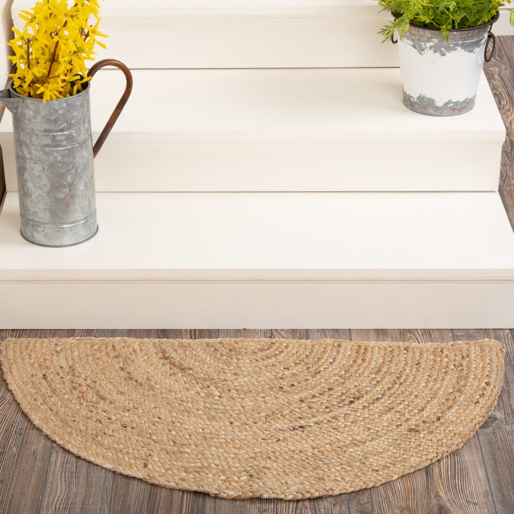 Natural Jute Rug Half Circle 16.5x33