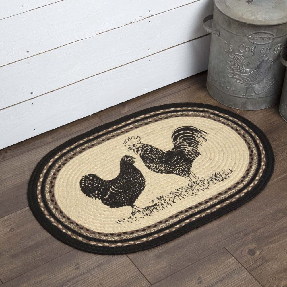 Sawyer Mill Charcoal Poultry Jute Rug Oval 20x30