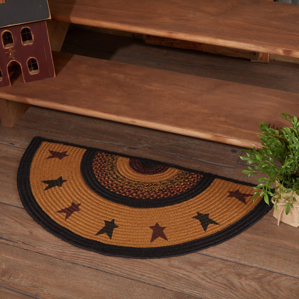 Heritage Farms Star Jute Rug Half Circle 16.5x33