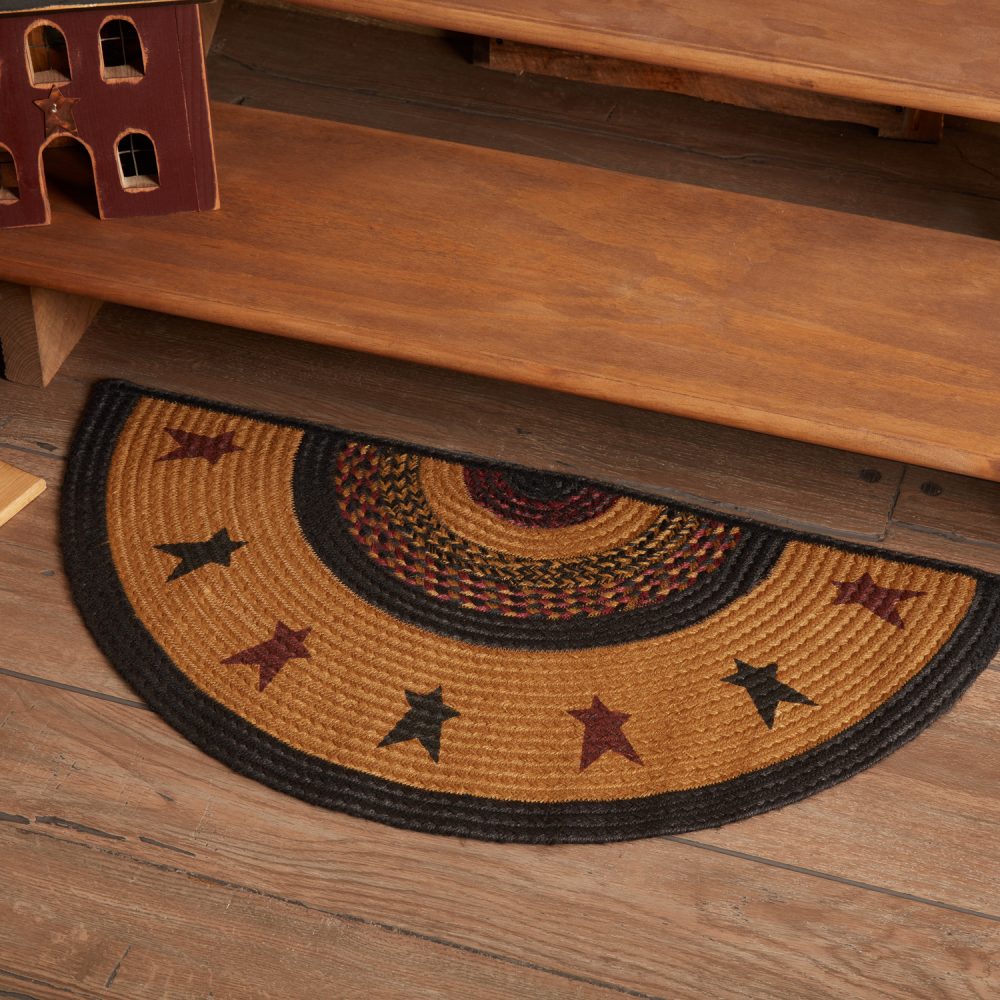 Heritage Farms Star Jute Rug Half Circle 16.5x33