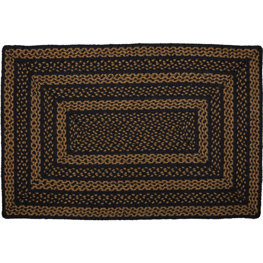 Black & Tan Jute Rug Rect 24x36