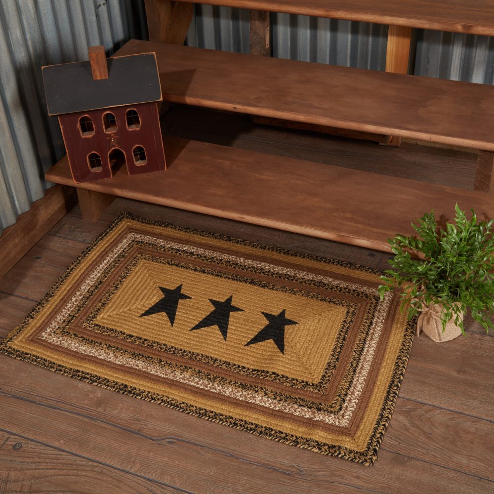 Kettle Grove Jute Rug Rect Stencil Stars 24x36