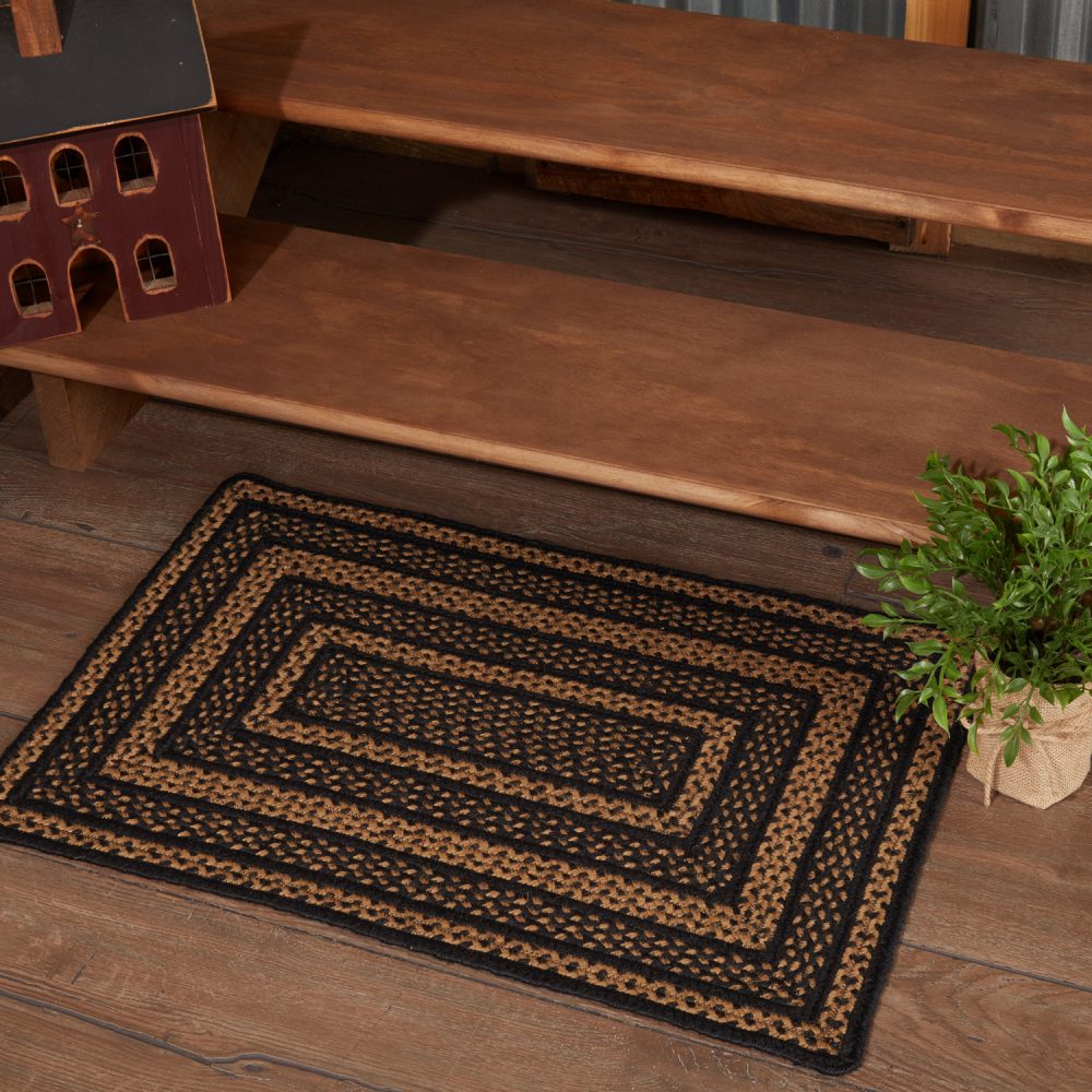 Black & Tan Jute Rug Rect 20x30