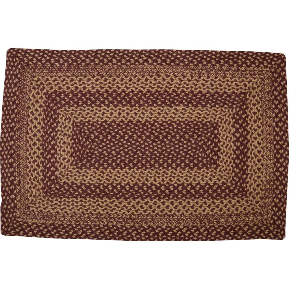 Burgundy Tan Jute Rug Rect 24x36