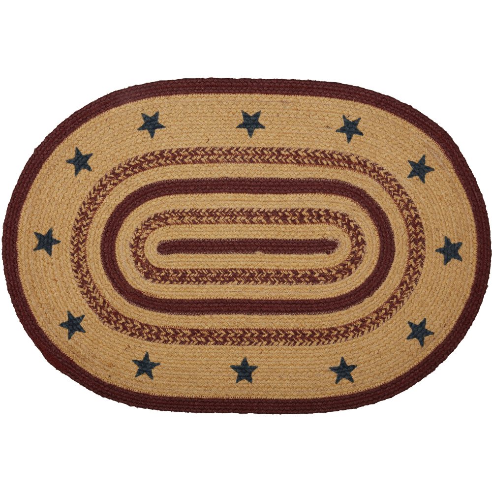 Potomac Jute Rug Oval Stencil Stars 20x30