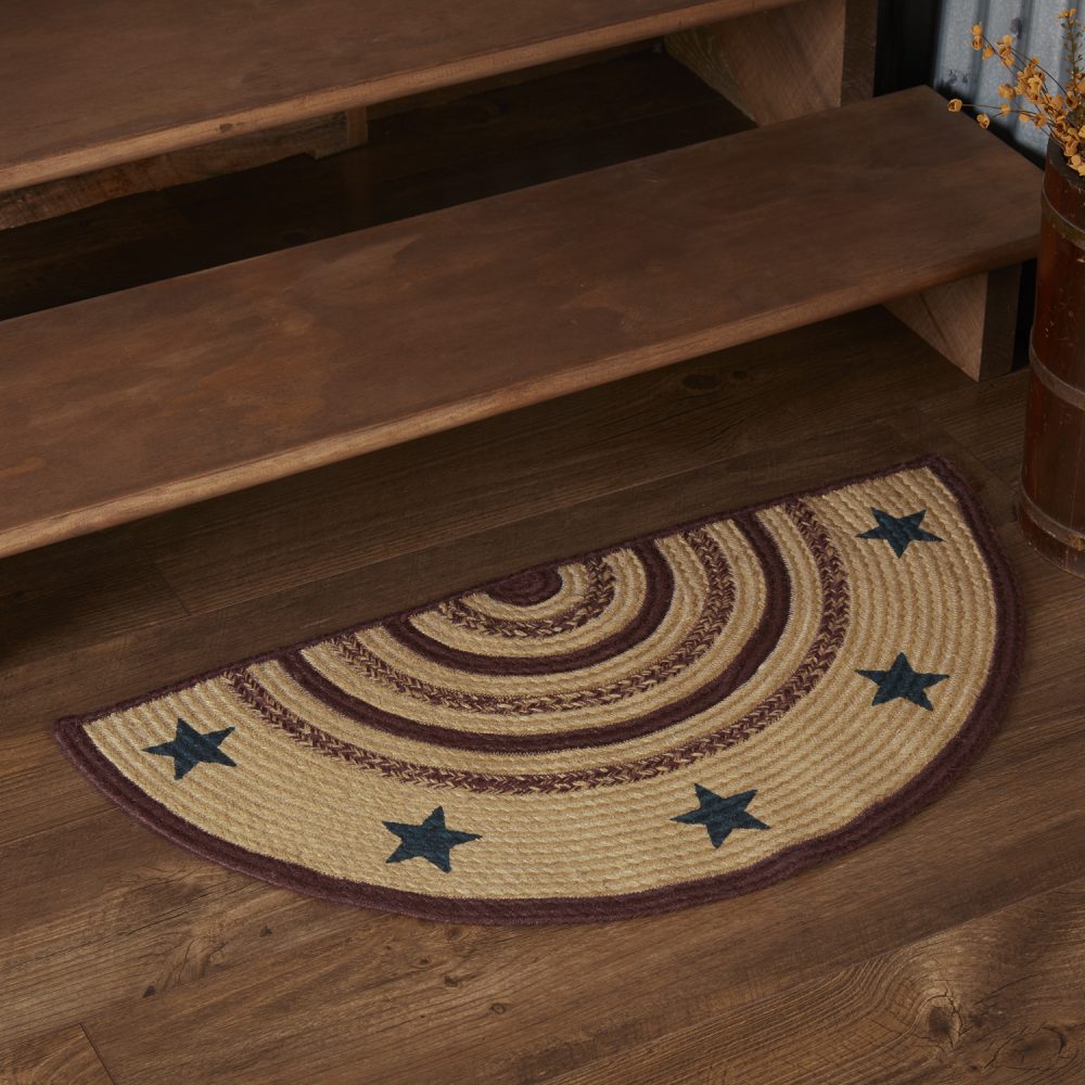 Potomac Jute Rug Half Circle Stencil Stars 16.5x33