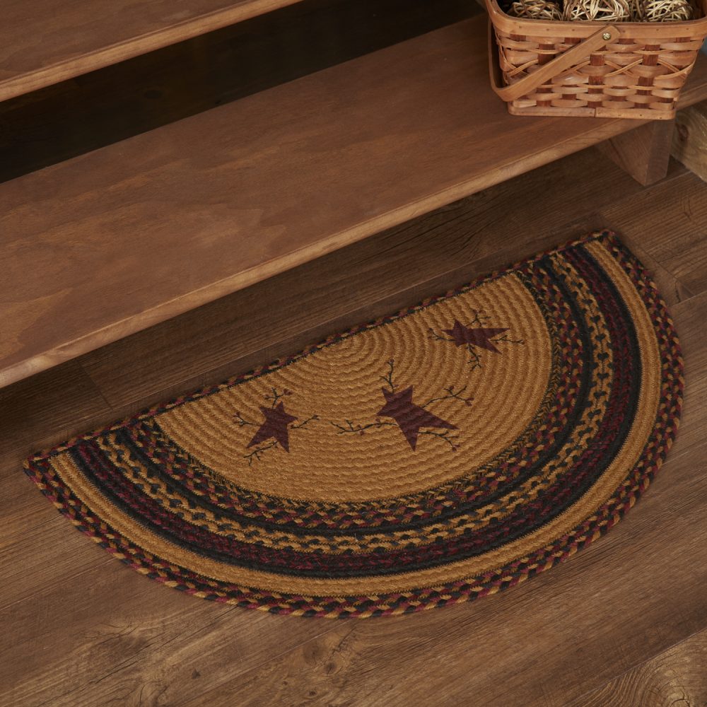 Heritage Farms Star and Pip Jute Rug Half Circle 16.5x33