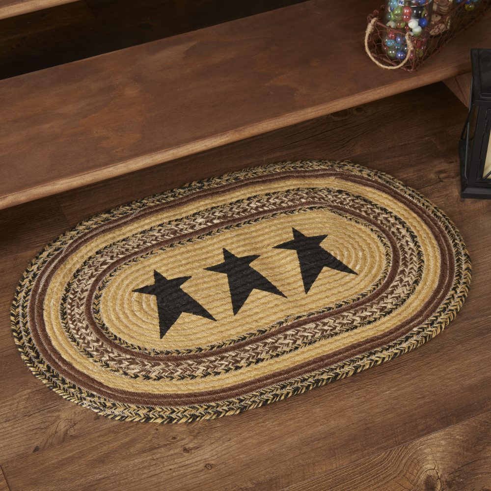 Kettle Grove Jute Rug Oval Stencil Stars 20x30