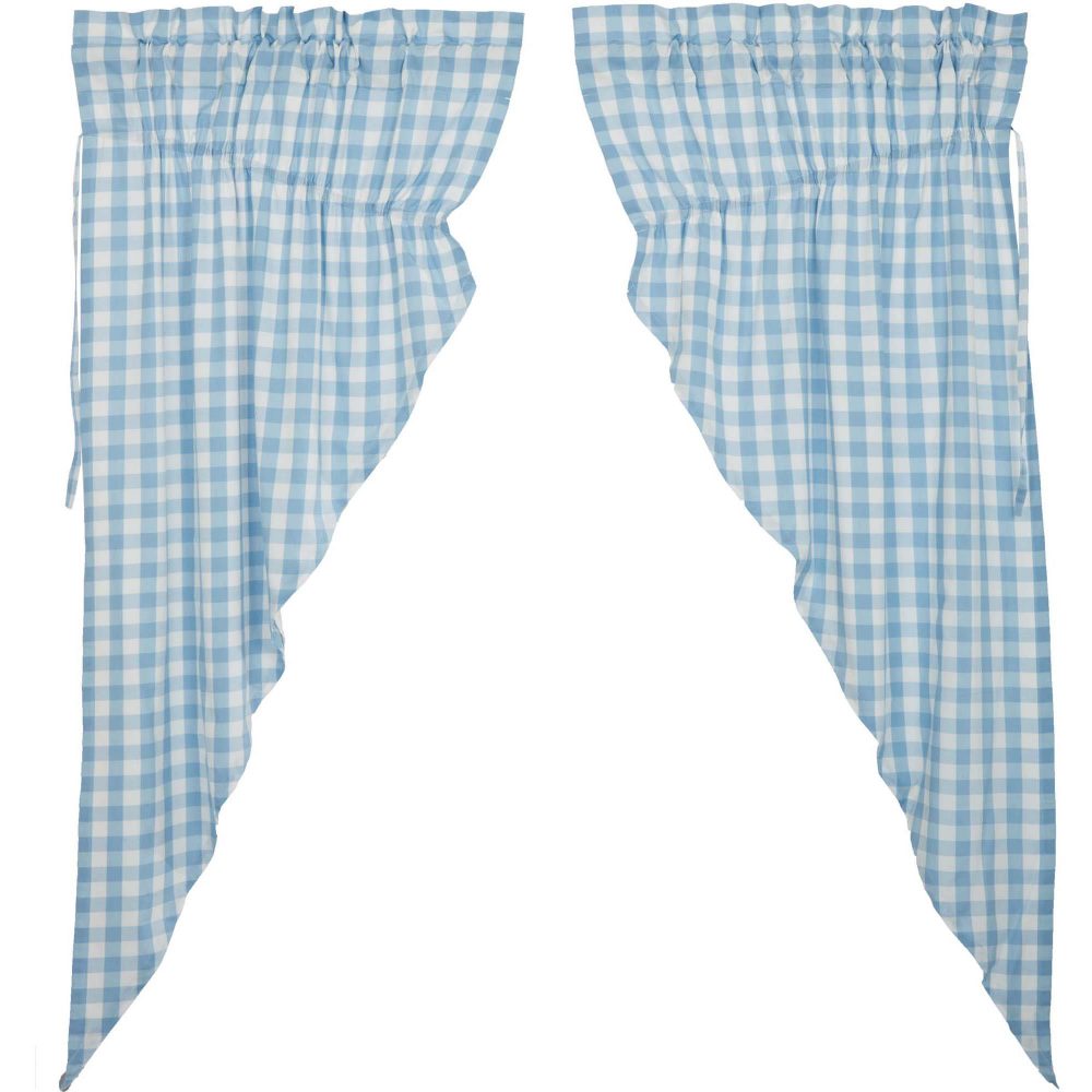 Annie Buffalo Blue Check Prairie Short Panel Set of 2 63x36x18