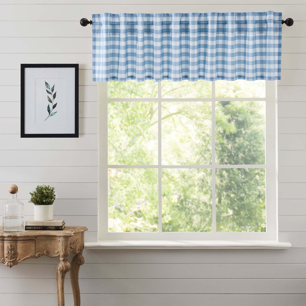 Annie Buffalo Blue Check Valance 16x90