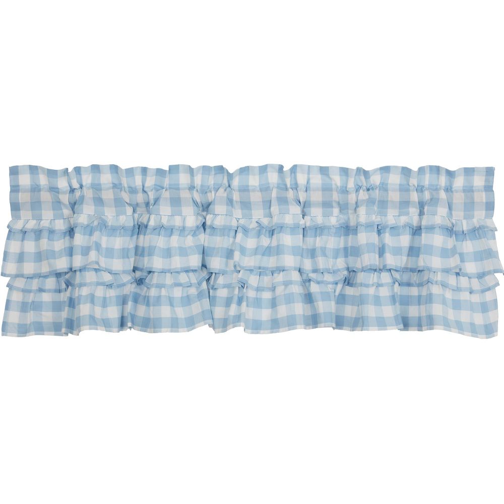 Annie Buffalo Blue Check Ruffled Valance 16x60