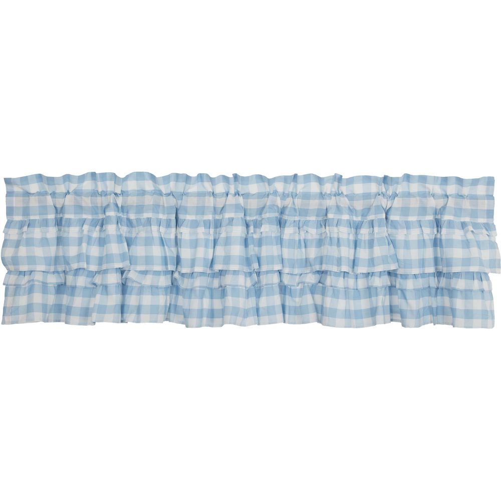 Annie Buffalo Blue Check Ruffled Valance 16x72