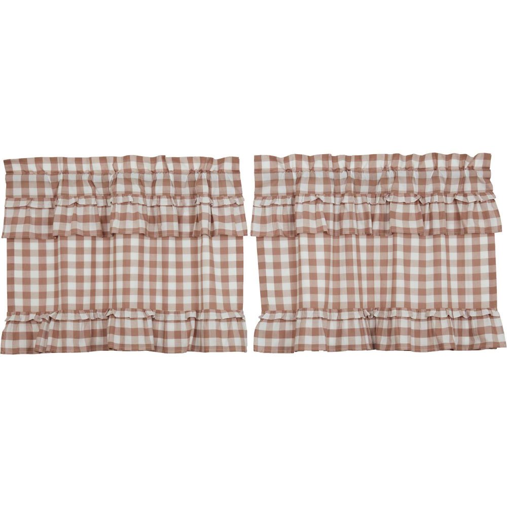 Annie Buffalo Portabella Check Ruffled Tier Set of 2 L24xW36