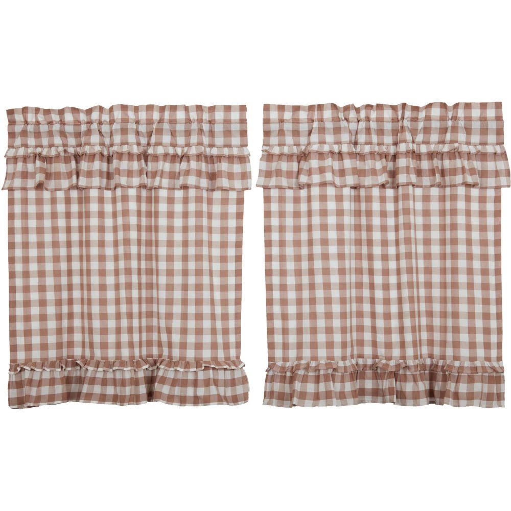 Annie Buffalo Portabella Check Ruffled Tier Set of 2 L36xW36