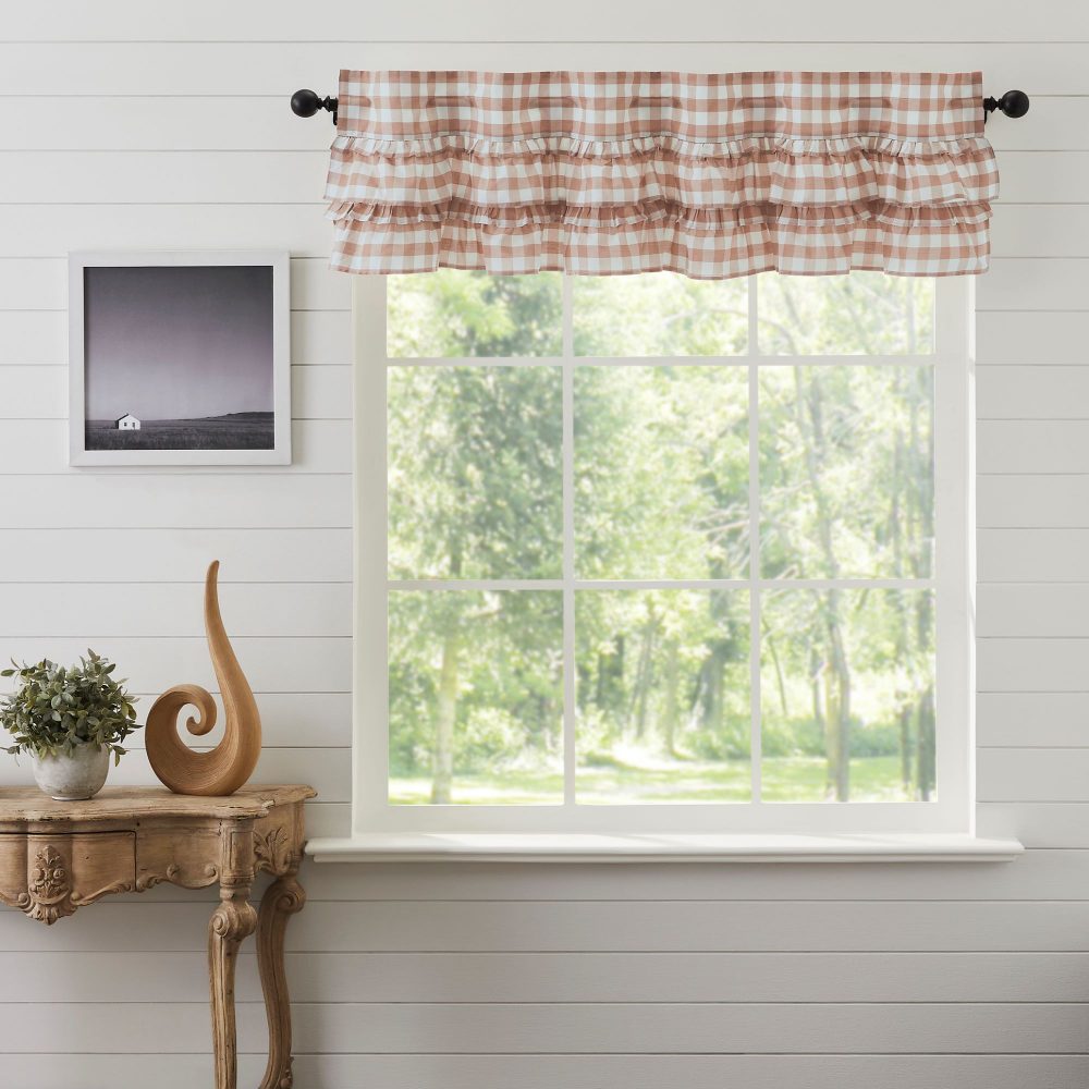 Annie Buffalo Portabella Check Ruffled Valance 16x60