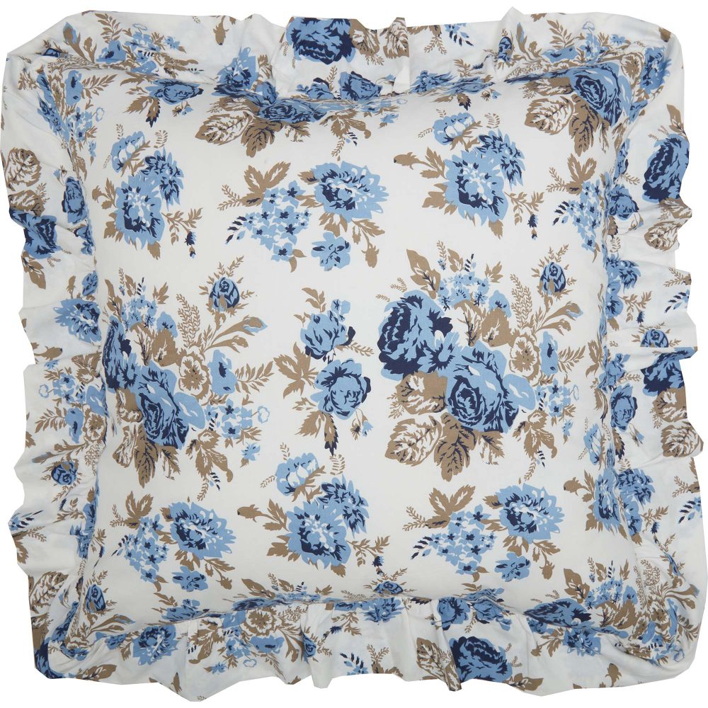 Annie Blue Floral Fabric Euro Sham 26x26