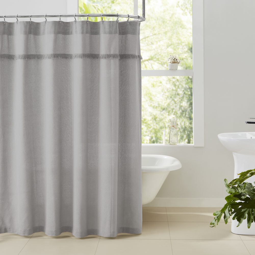 Burlap Dove Grey Shower Curtain 72x72