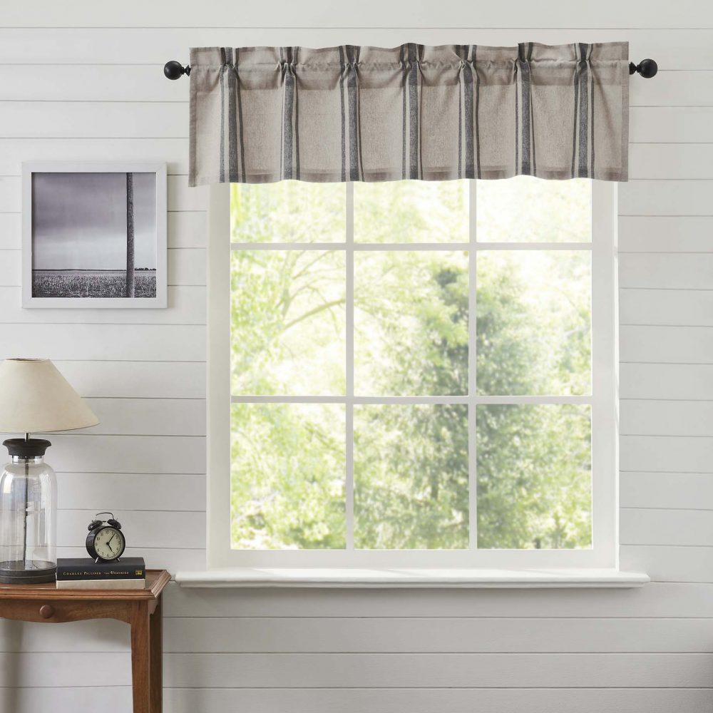 Grain Sack Charcoal Valance 16x60